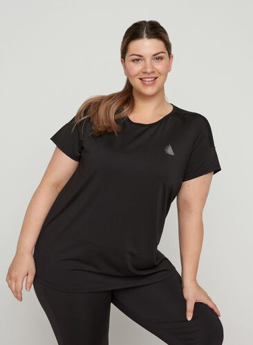 T-skjorte til trening med mesh, Black, Model image number 0