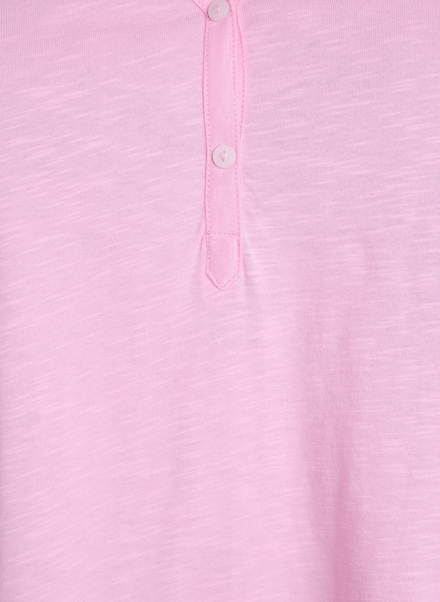 ZizziT-skjorte med knappdetalj, Rosa, Packshot image number 2