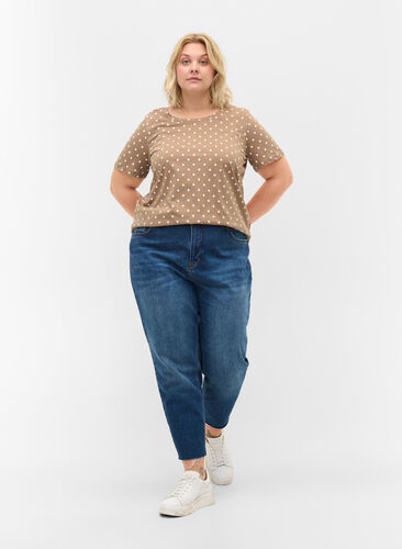 Prikkete T-skjorte i bomull, Desert Taupe W. Dot, Model image number 2