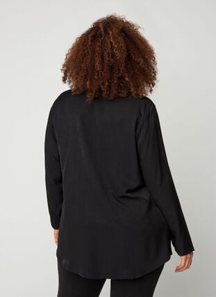 Langermet tunika med glidelås, Black, Model image number 1