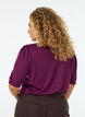 Bluse med knappedetaljer og korte puffermer, M&oslash;rk Bordeaux, Model image number 2