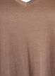 Ensfarget oversized t-skjorte med V-hals, Brun, Packshot image number 2