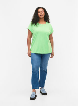 Neonfarget T-skjorte i bomull, Neon Green, Model image number 2