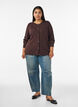 Strikket cardigan med hjerte hullbroderi, Brun, Model image number 1