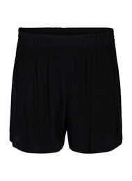 Shorts med løs passform i viskose, Black