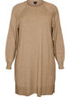 Kort strikkekjole med raglanermer og en midts&oslash;m, Beige, Packshot image number 0