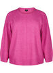 Strikket bluse med rund hals og midtsøm, Fuchsia Red Mel., Packshot image number 0