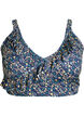 Blomstrete bikinioverdel med volangdetaljer, Bl&aring;, Packshot image number 0
