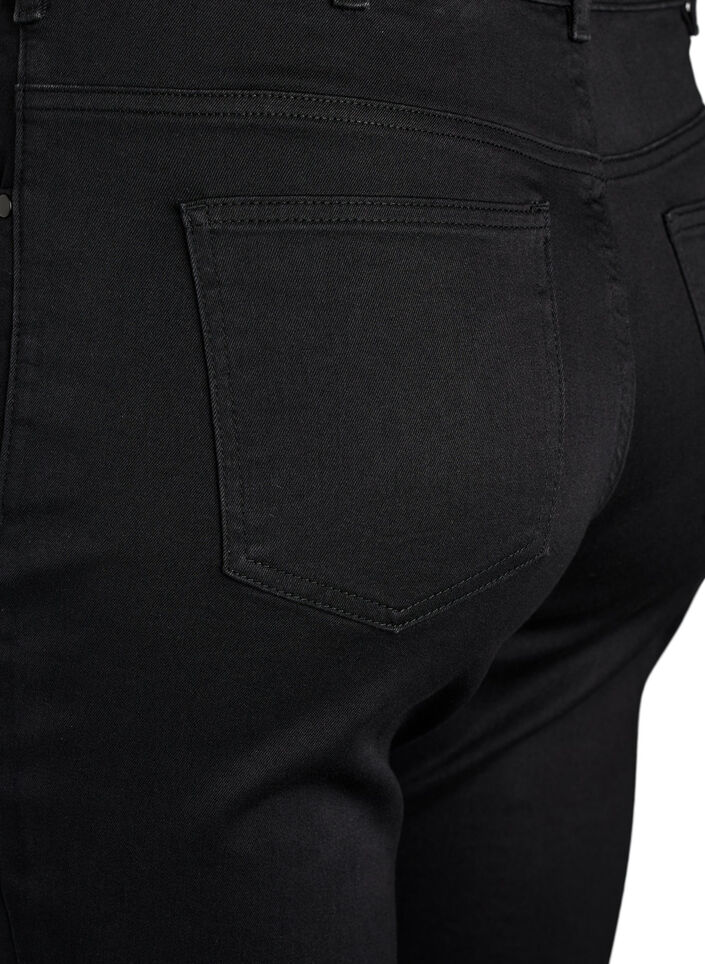 Slim fit Emily jeans med normal midje, Svart, Packshot image number 3