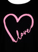 T-skjorte i bomull med rund hals og trykk, Black W. Heart L., Packshot image number 2