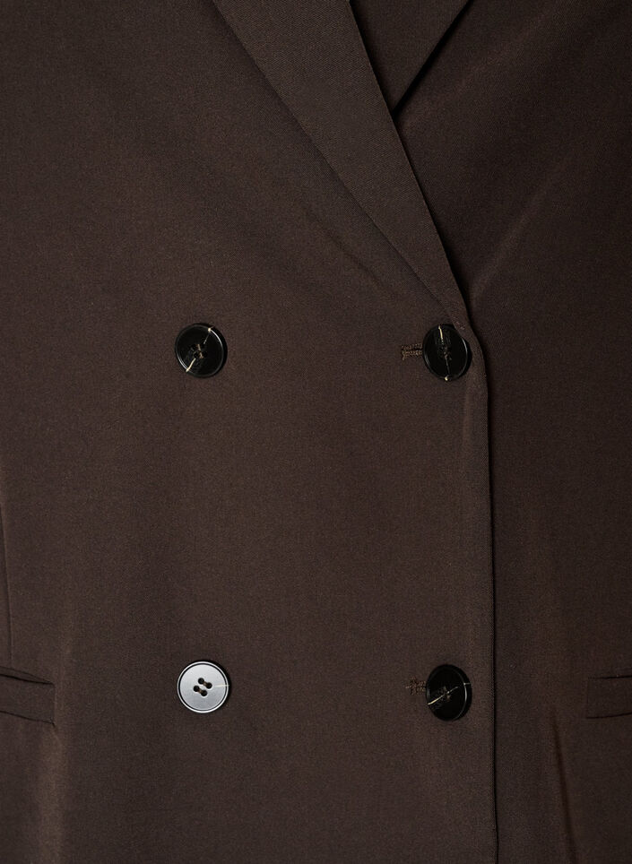 Dobbeltradet blazer med Loose fit, Brun, Packshot image number 2