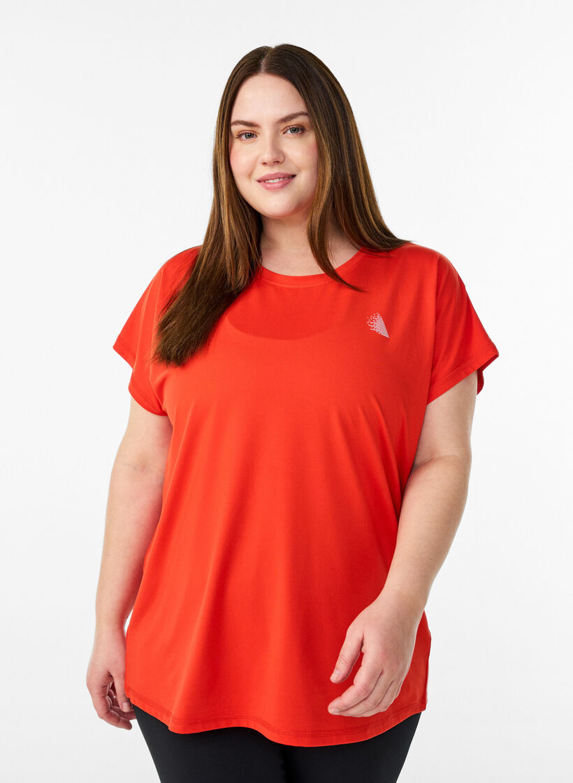 Ensfarget trenings-T-skjorte, Orange, Model image number 0