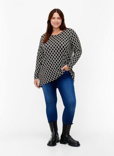 Mønstret bluse med lange ermer, Birch W. Graphic, Model image number 2
