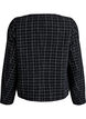 Kort rutete bouclé-blazer med rund hals, Svart, Packshot image number 1