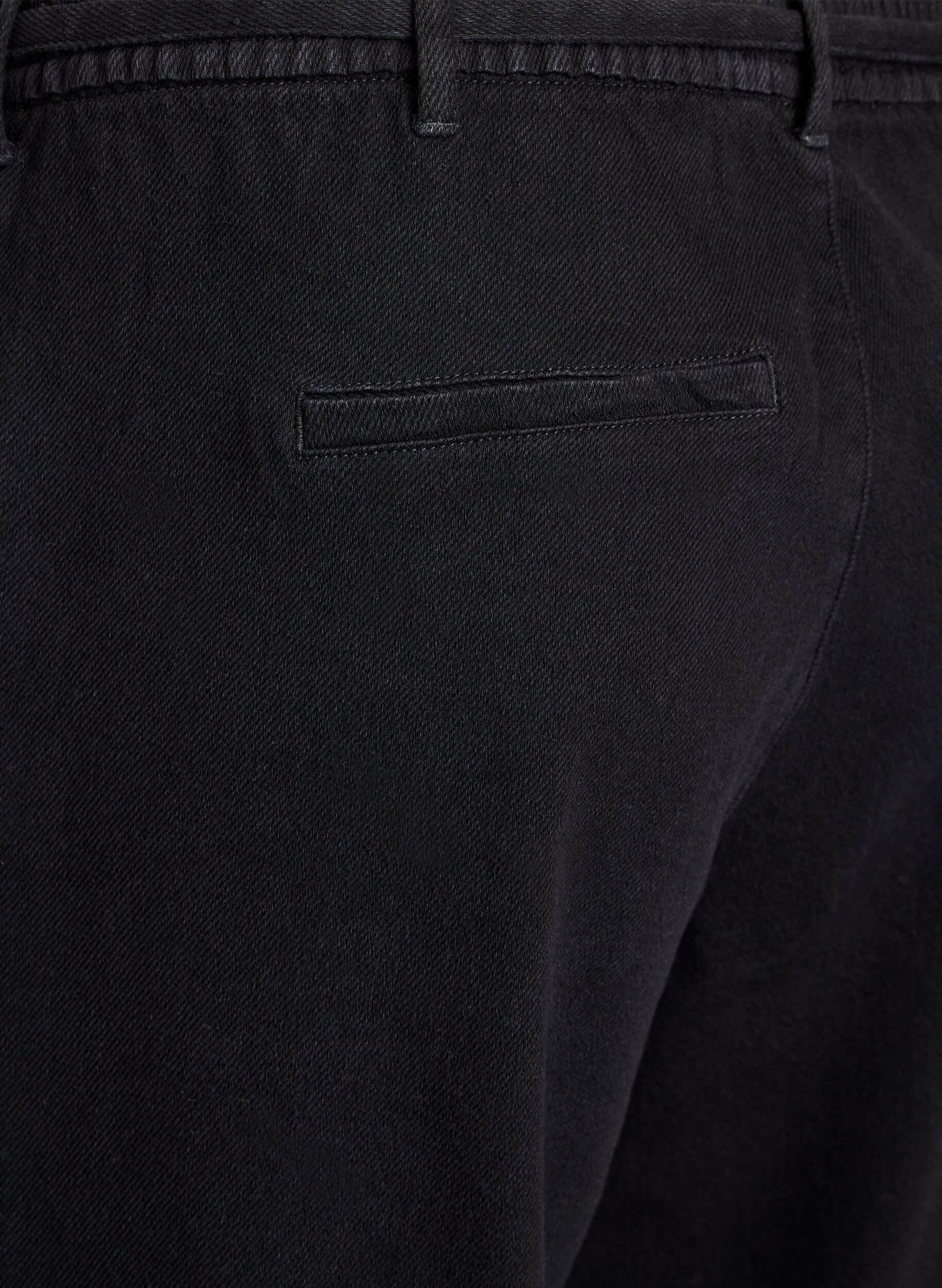 ZizziLoose fit-jeans med elastisk linning og sn&oslash;ring, Svart, Packshot image number 3