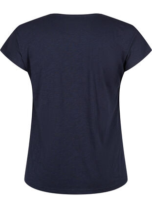 T-skjorte i bomull med mønsterdetalj, Night Sky W. leaf, Packshot image number 1