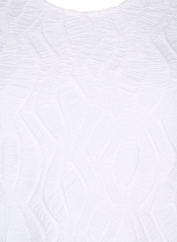 Kortermet bluse med tekstur, Bright White, Packshot image number 2