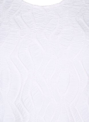 Kortermet bluse med tekstur, Bright White, Packshot image number 2