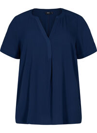 Kortermet bluse med V-hals