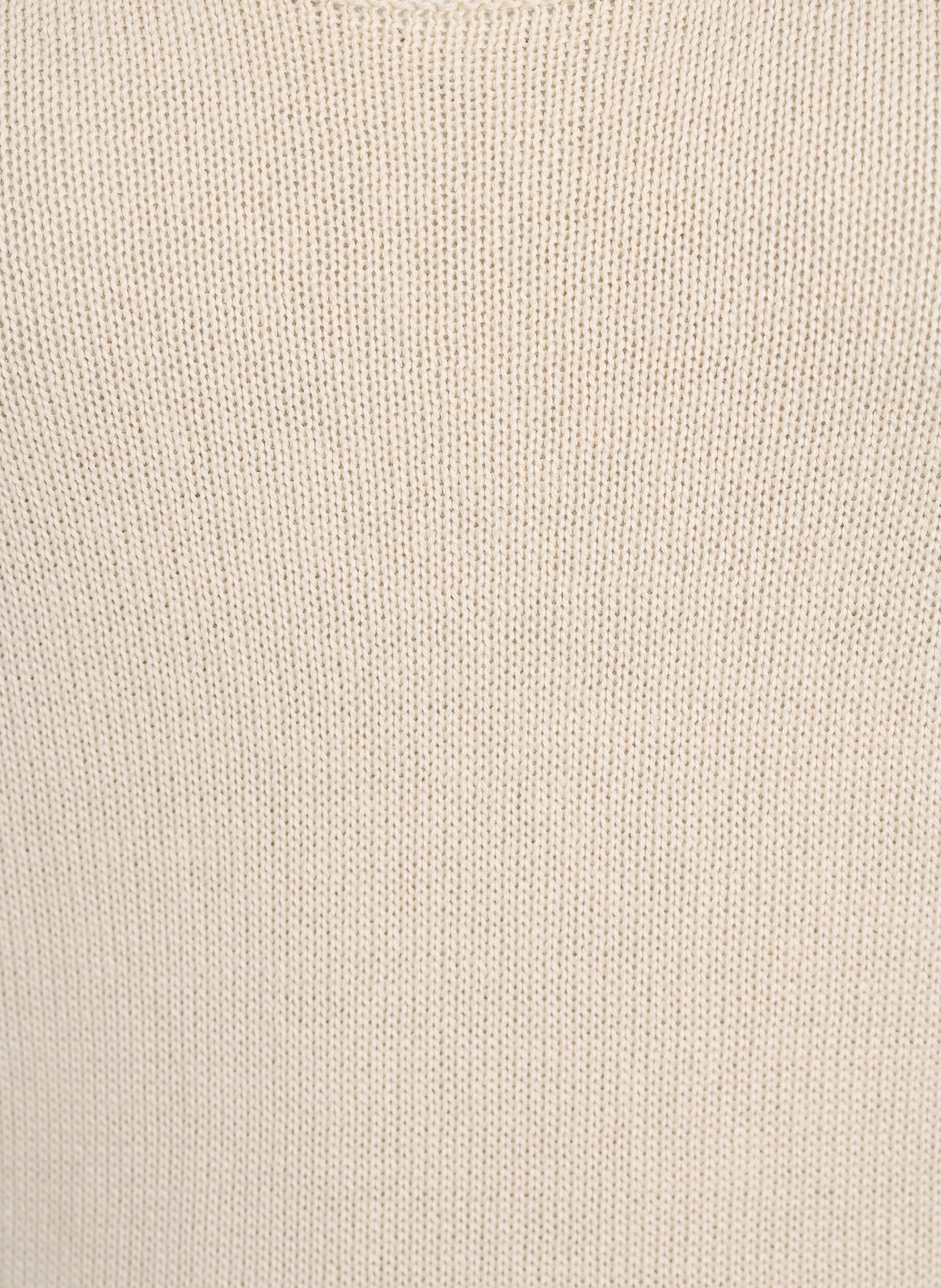 Zizzi Ermel&oslash;s strikket topp med b&oslash;lgekant, Sandshell, Packshot image number 2