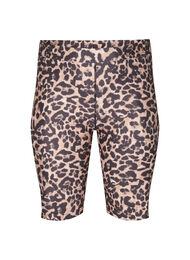 Tilpassede shorts med sidelommer, Brown Leo AOP