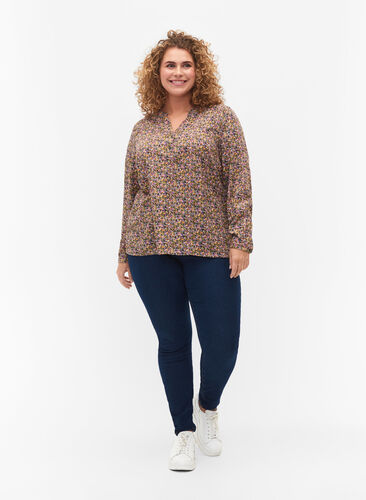 FLASH - Langermet bluse med mønster, Multi Ditsy, Model image number 2