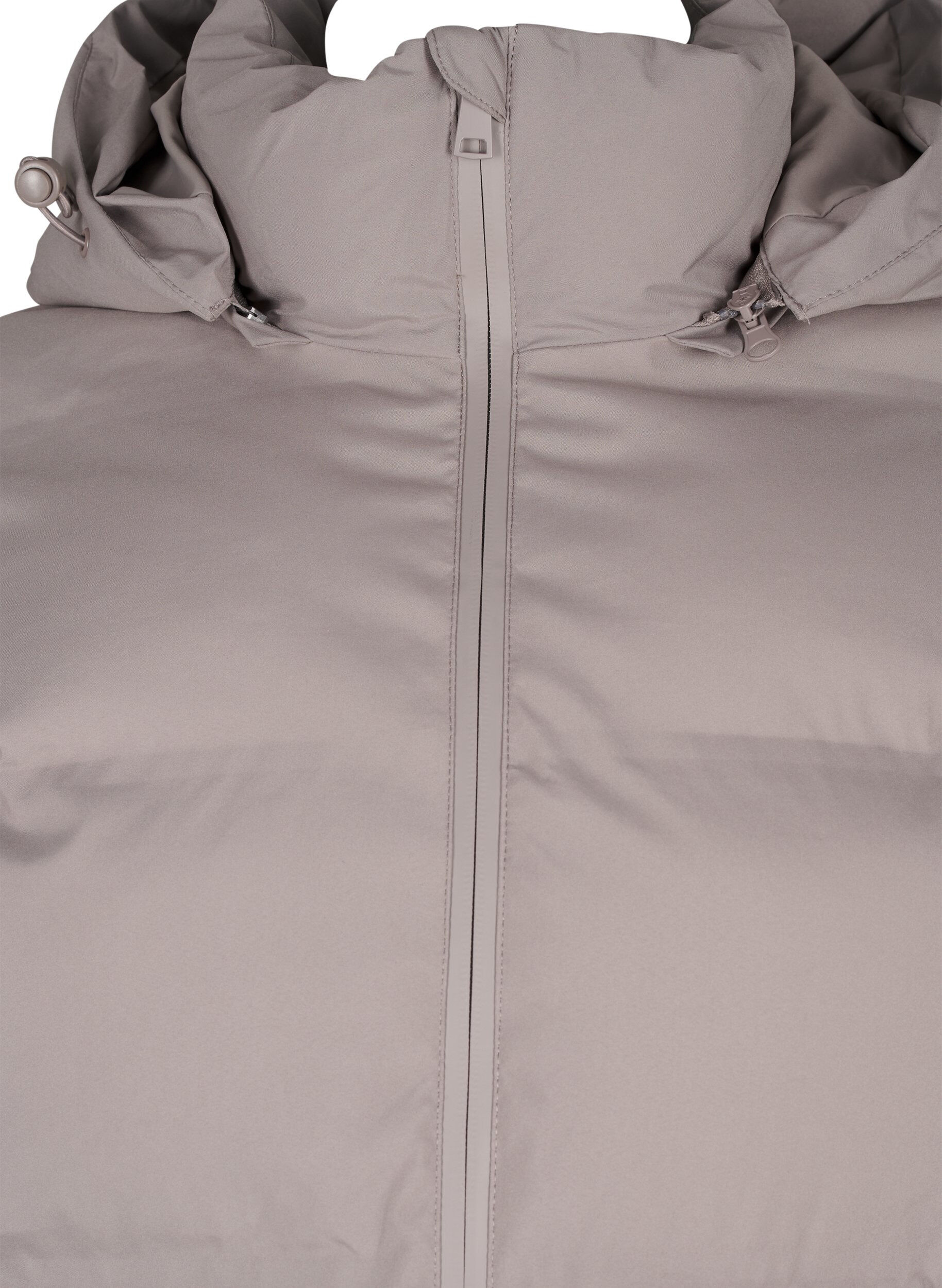 Zizzi Kort boblejakke med hette, Beige, Packshot image number 2