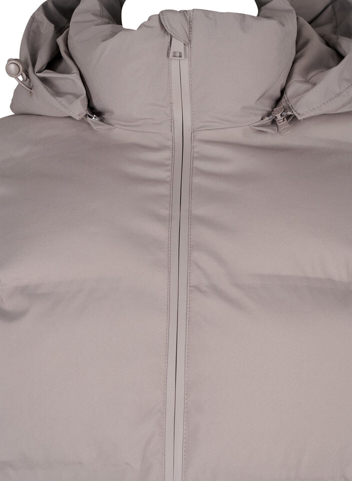 Kort boblejakke med hette, Beige, Packshot image number 2