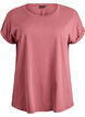Kortermet t-skjorte i en bomullsblanding, Rosa, Packshot image number 0