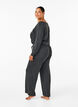 Jumpsuit med omslag og knytebånd, Dark Grey Melange, Model image number 1