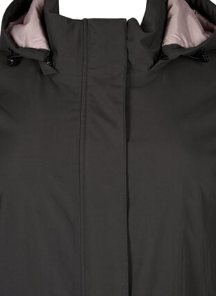 Zizzi Funksjonell parkas vinterjakke med hette, Raven, Packshot image number 2
