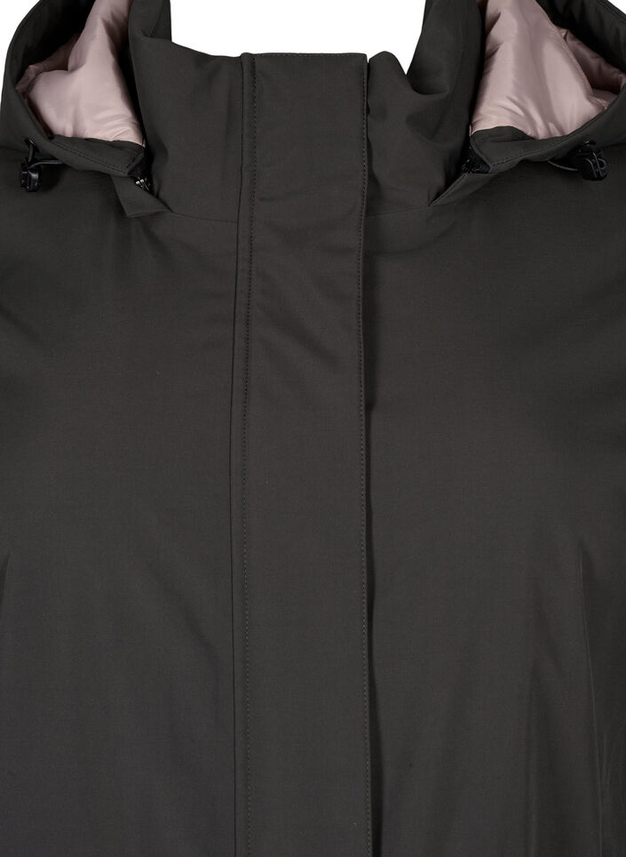 Funksjonell parkas vinterjakke med hette, Raven, Packshot image number 2