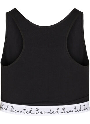 BH med en rund hals i bomull, Black, Packshot image number 1