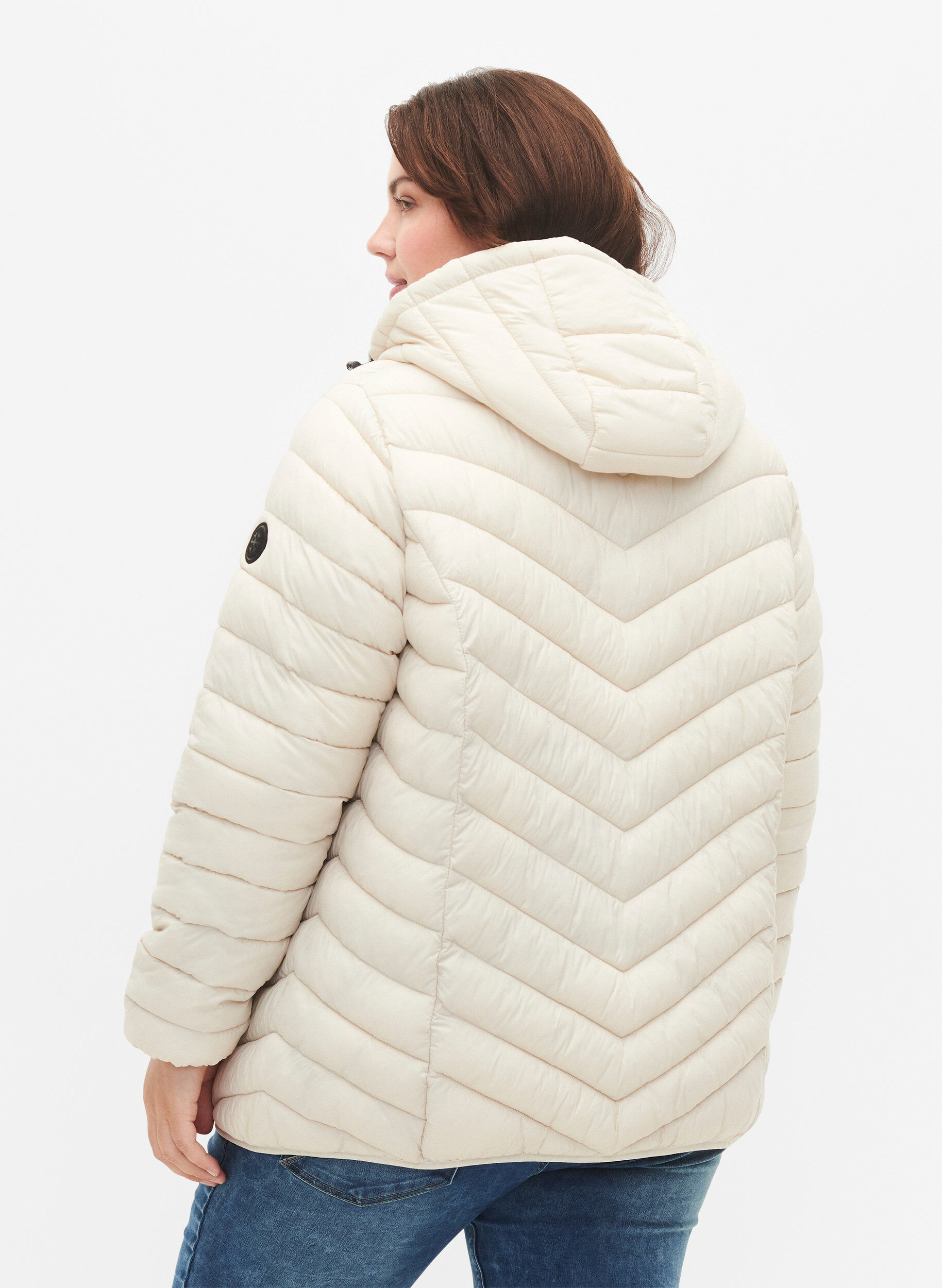 ZizziLettvektsjakke med hette, Beige, Model image number 2