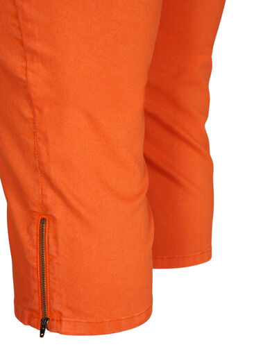 Tettsittende capribukser med glidelås, Orange , Packshot image number 3