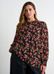 Bluse med heldekkende trykk og kort knappestolpe, Rosa, Model image number 0