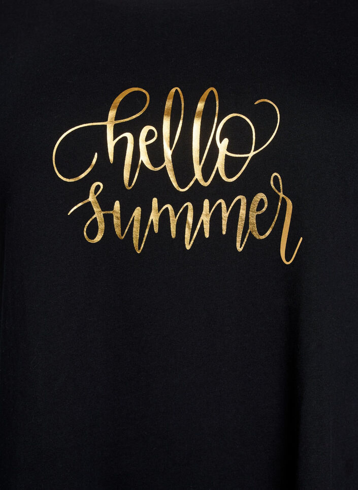 T-skjorte med rund hals og A-linje form, Svart, Packshot image number 2