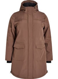 Vannavvisende softshell jakke med vattert fôr, Brun Vannavvisende softshell jakke med vattert fôr