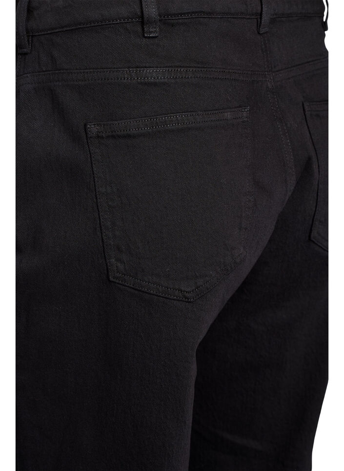 Løse jeans med avkortet lengde, Black Washed, Packshot