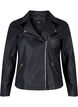 Biker jakke i imitert skinn, Svart, Packshot image number 0