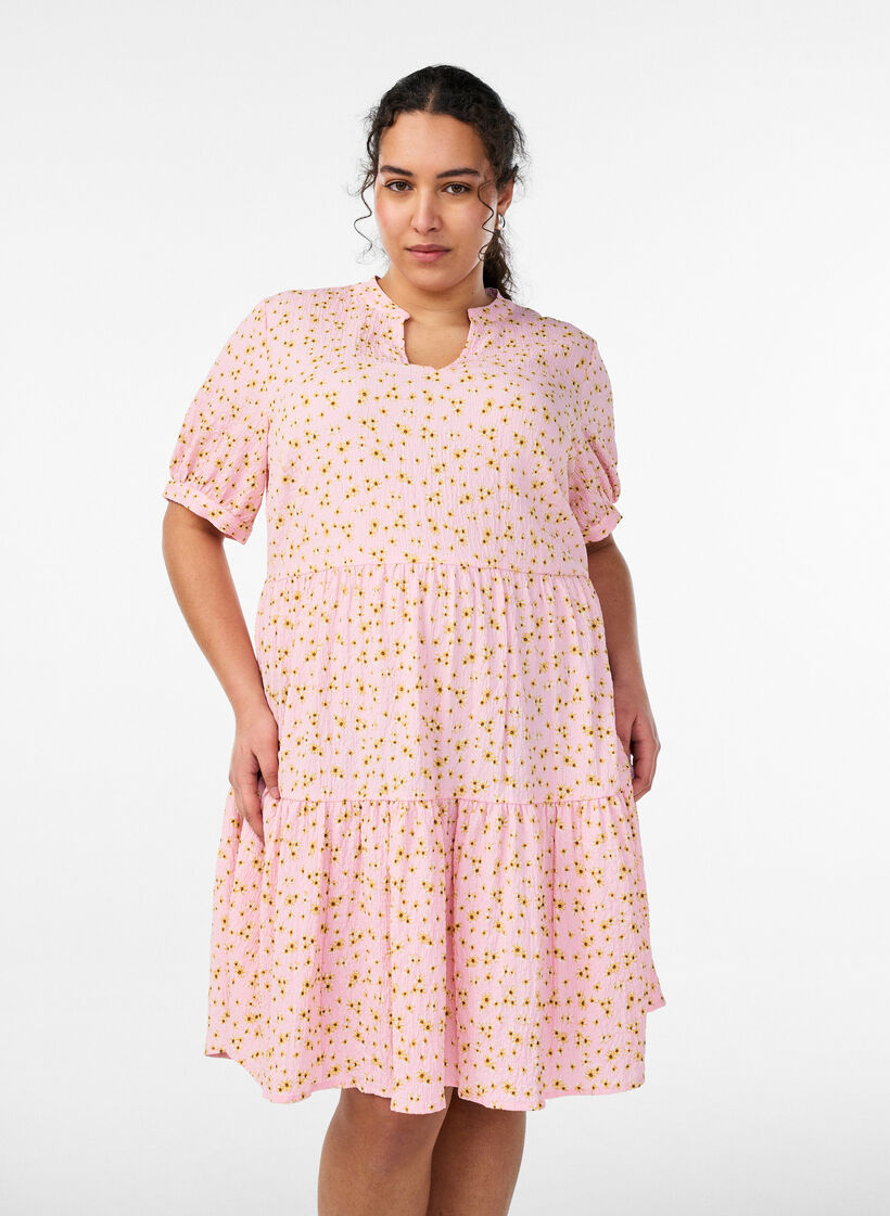 Kort A-linje kjole, Rosa, Model image number 0