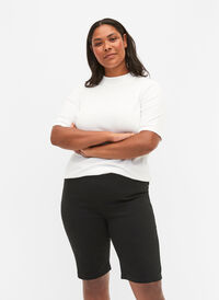 Tettsittende shorts med baklommer, Black, Model