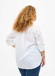 Skjortebluse med engelsk broderi og 3/4-ermer, Bright White, Model image number 1