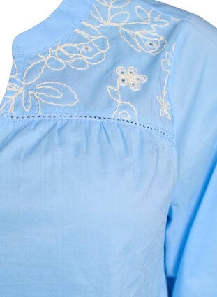 Zizzi Bluse med broderidetaljer, Blå, Packshot image number 2