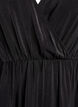 Midikjole med omslagslook og smock-ermer, Svart, Packshot image number 2