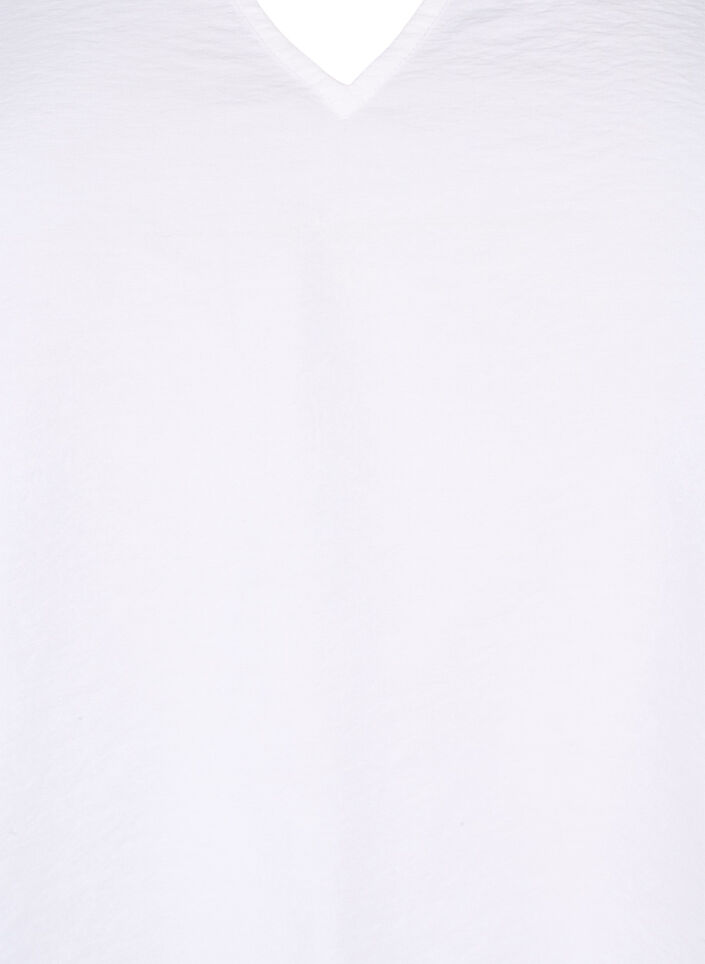 Kortermet bluse i viskose med broderi, Hvit, Packshot image number 2