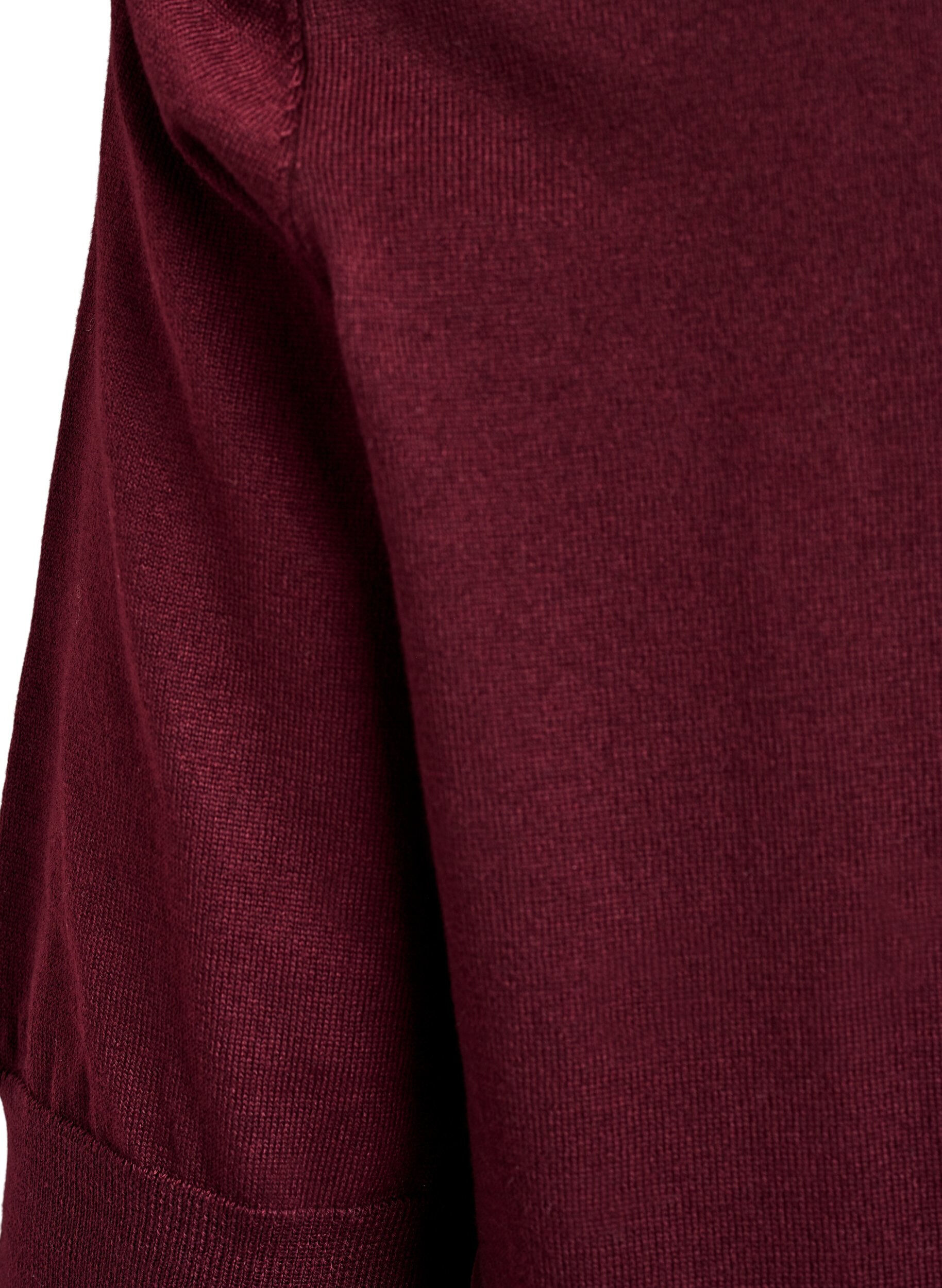 ZizziFinstrikket bluse med korte ermer, R&oslash;d, Packshot image number 3