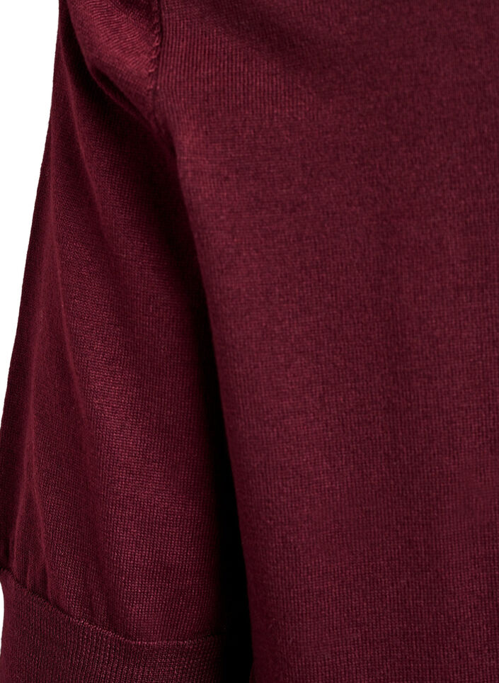 Finstrikket bluse med korte ermer, R&oslash;d, Packshot image number 3