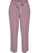 Stripete pyjamasbukser med h&oslash;y midje og vide ben, R&oslash;d, Packshot image number 0