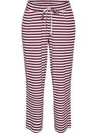 Stripete pyjamasbukser med h&oslash;y midje og vide ben, R&oslash;d